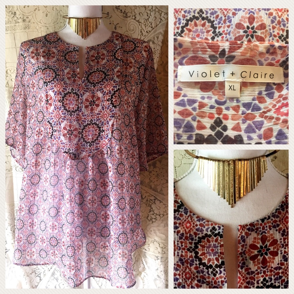 NWT~Violet + Claire Boho Top~